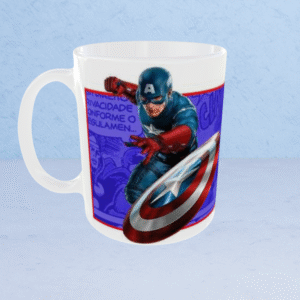 Captain America Coffee Mug Side View with Shield Design