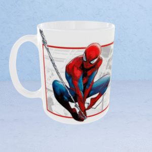 Superhero Ceramic Mug Handle Detail – Spider-Man Edition