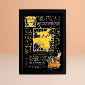 Pokemon Pikachu evolution black wall frame online India front design